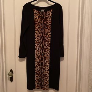 Leopard print dress - classic simple cut - goes on like a tshirt!